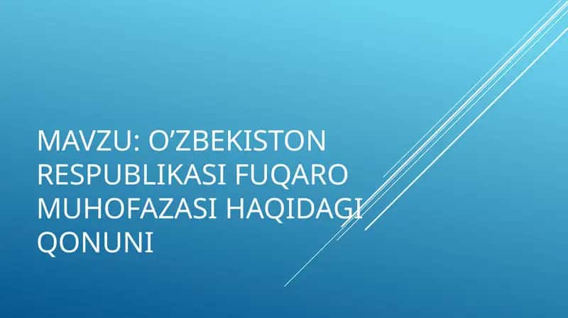Fuqaro muhofazasi haqida.