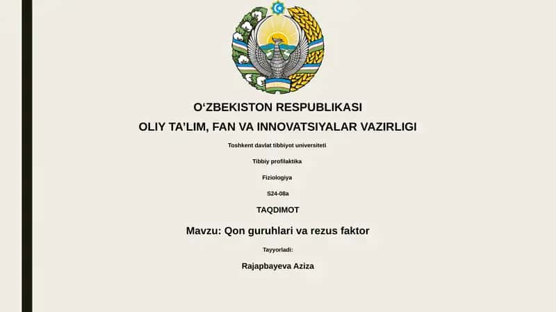 Qon guruhlari va rezus faktor