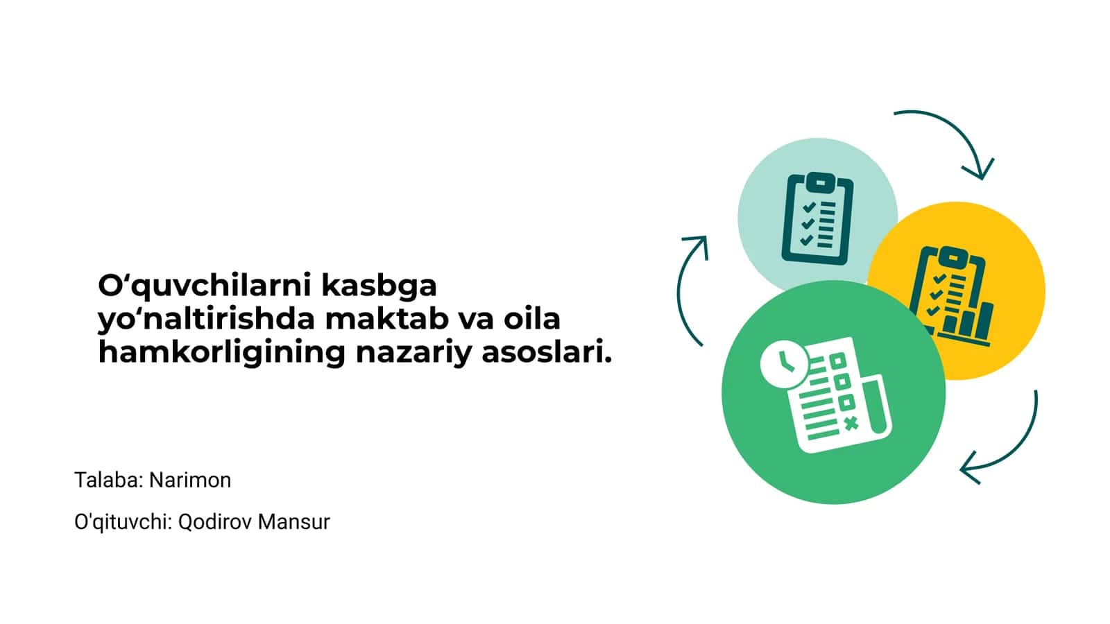 O‘quvchilarni kasbga yo‘naltirishda maktab va oila hamkorligining nazariy asoslari