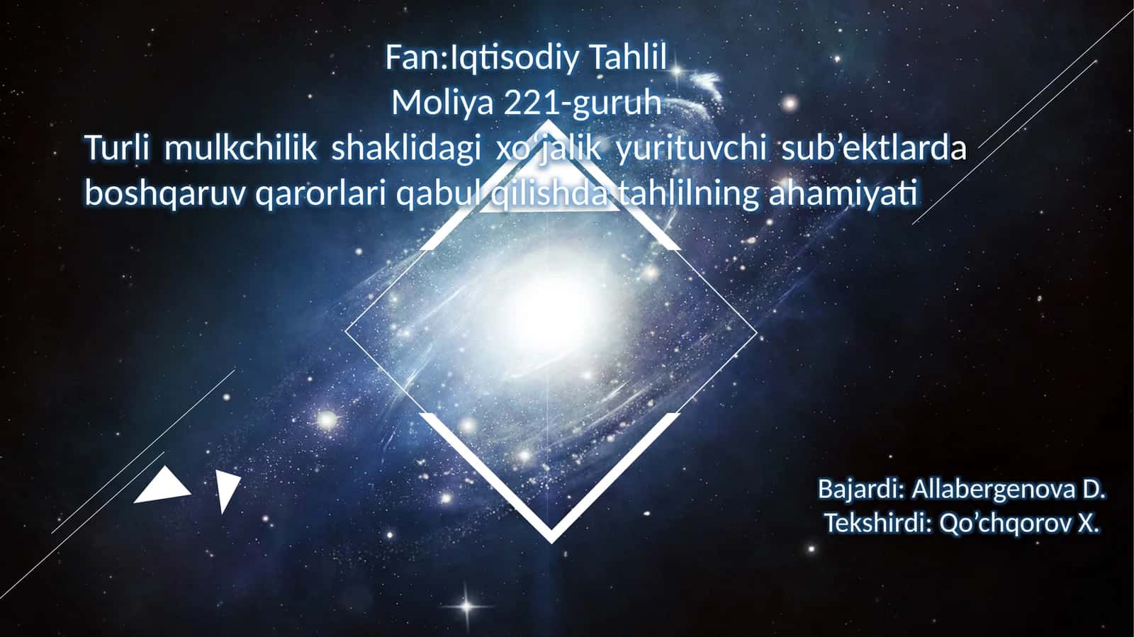 Fan:Iqtisodiy Tahlil