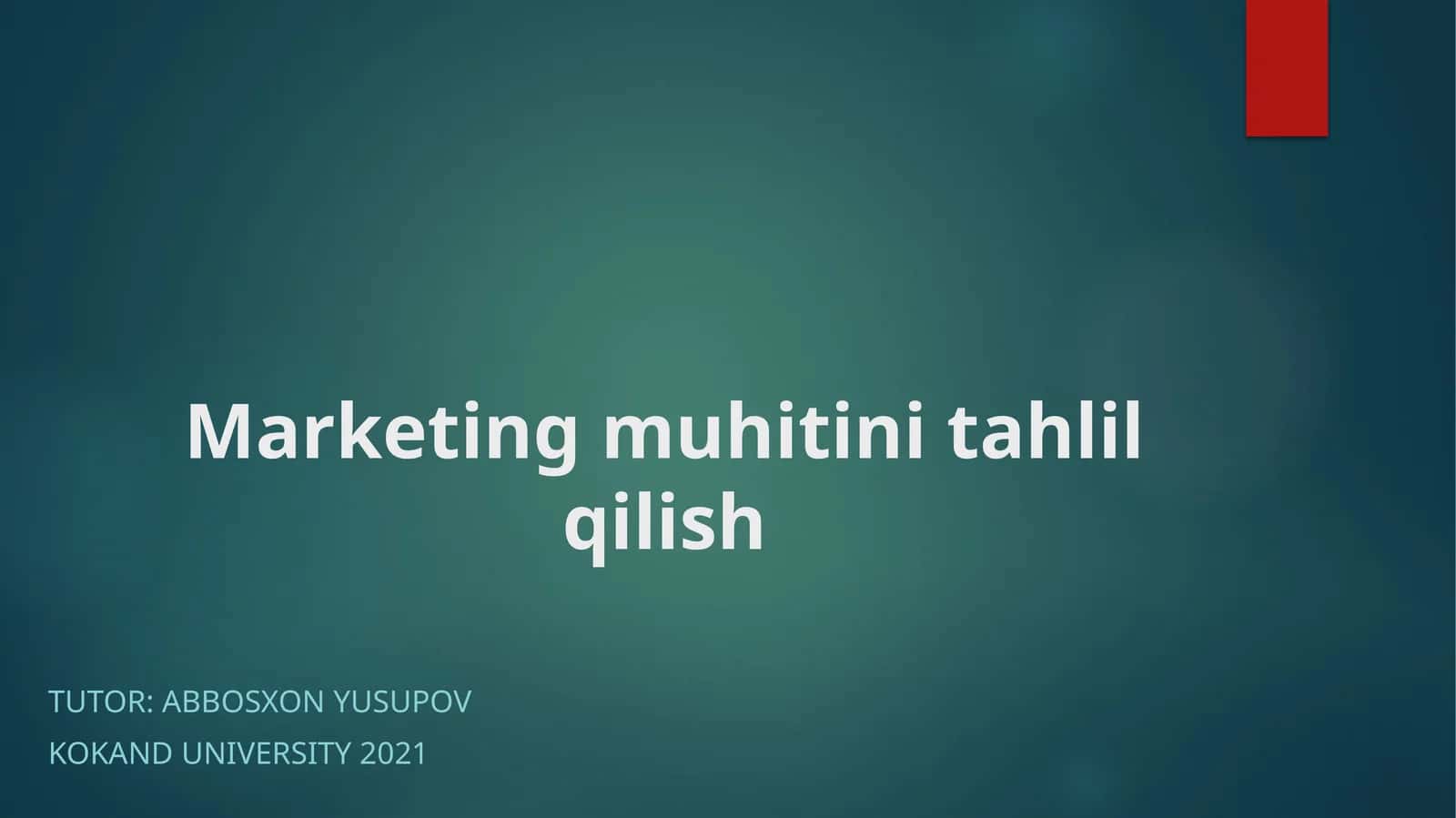 Marketing muhitini tahlil qilish