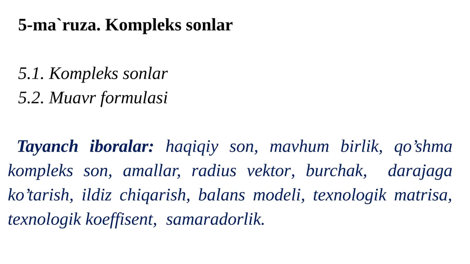 Kоmplеks sоnlаr