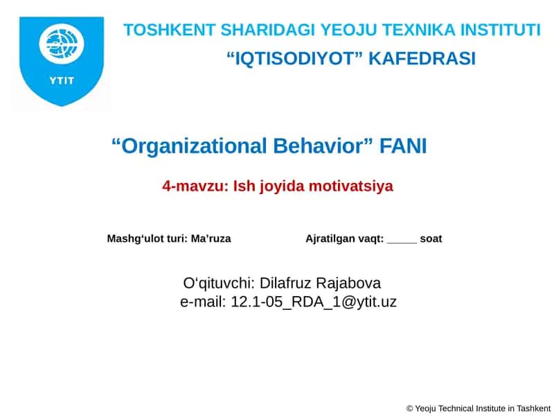 Ishjoyida motivatsiya