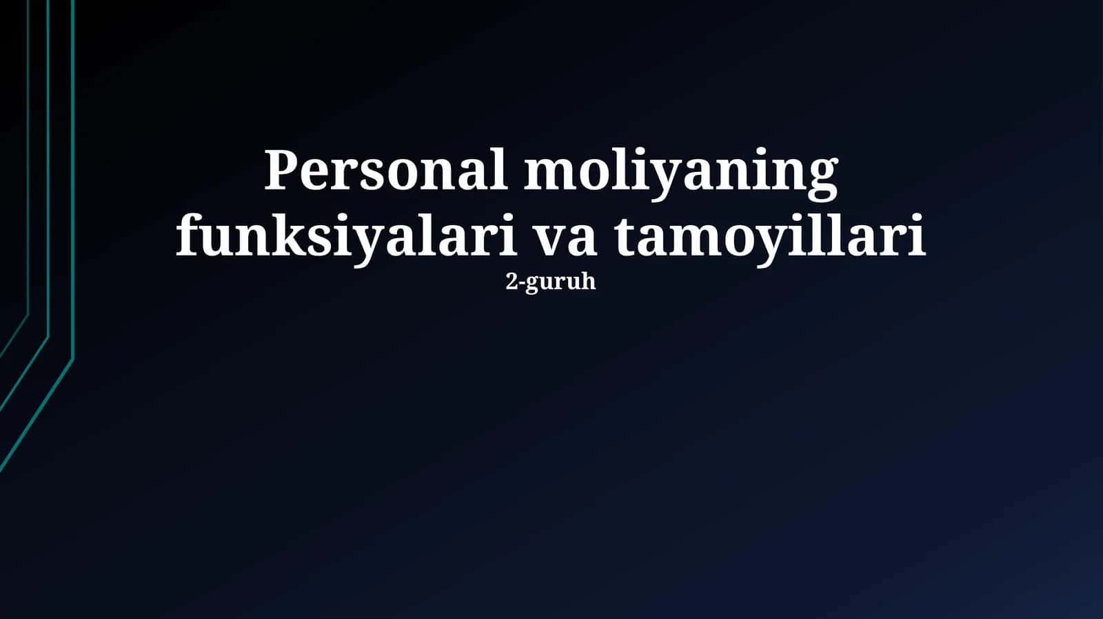 Personal moliyaning funksiyalari va tamoyillari