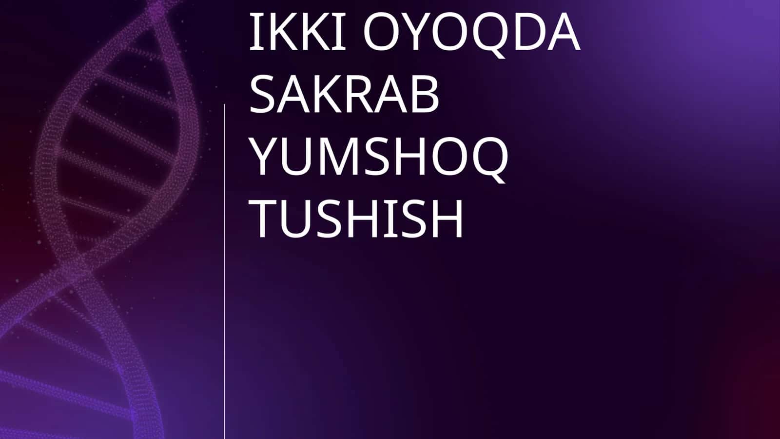 80-100SM BALANDLIKDAN IKKI OYOQDA SAKRAB YUMSHOQ TUSHISH