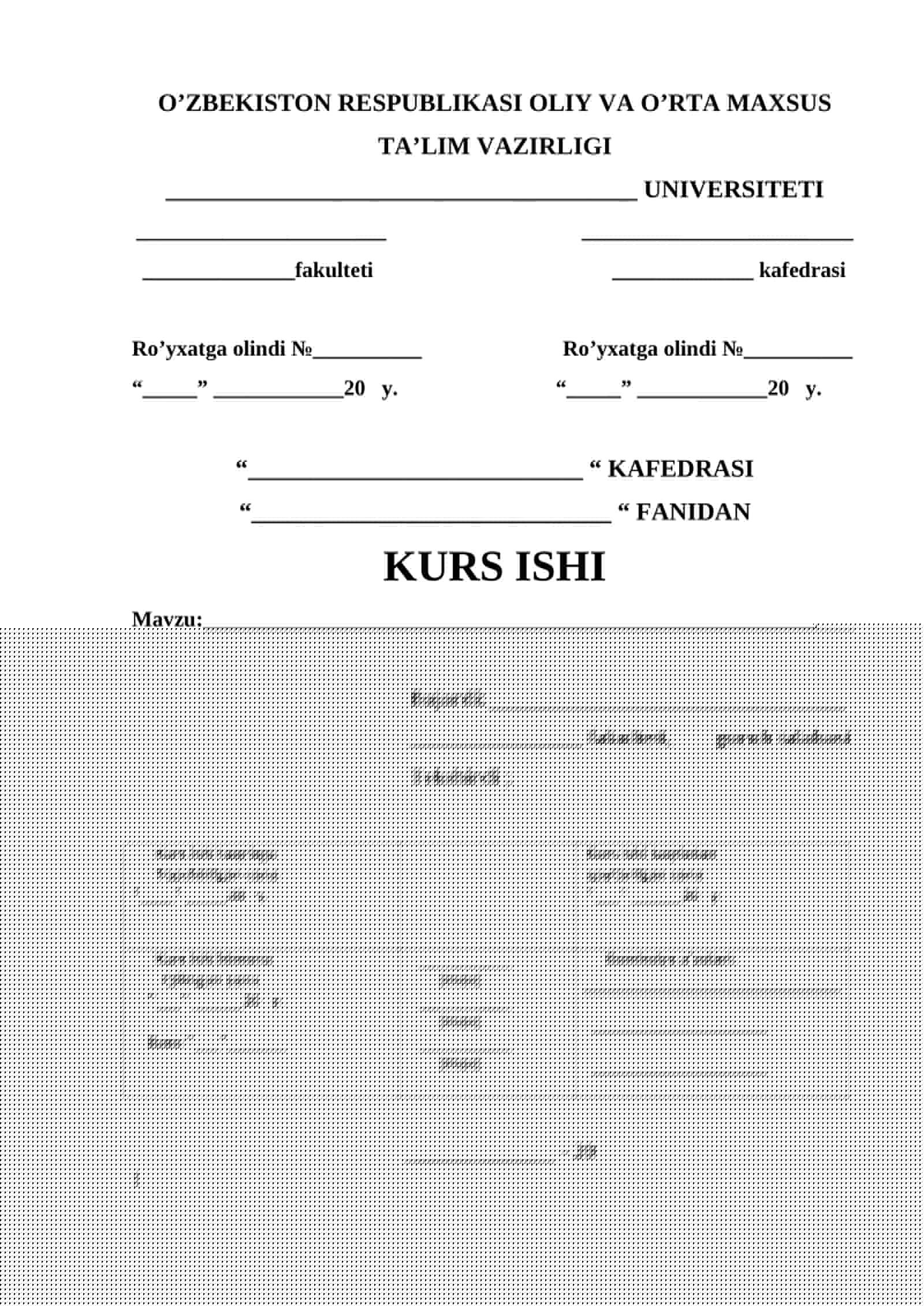 UWPDA STILLAR VA SHABLONLAR BILAN ISHLASH kurs ishi
