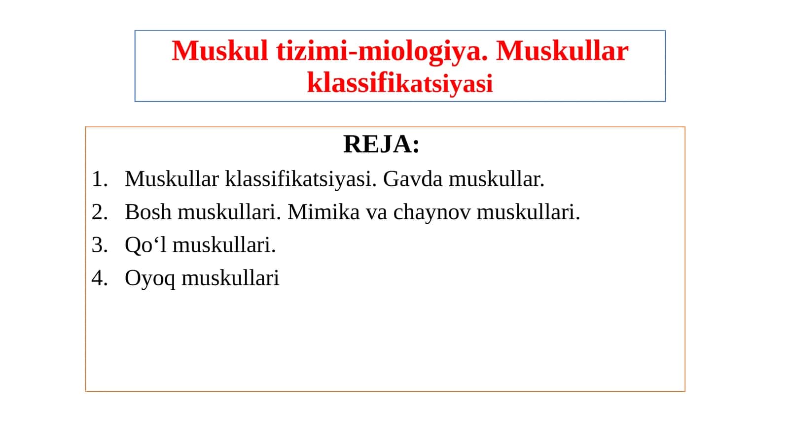 Muskultizimi-miologiya.Muskullarklassifikatsiyasi