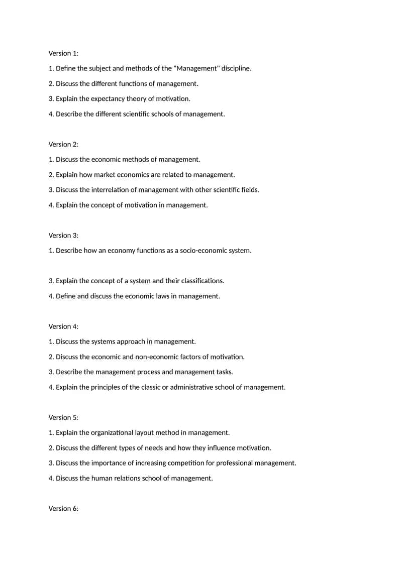 Management disciplines