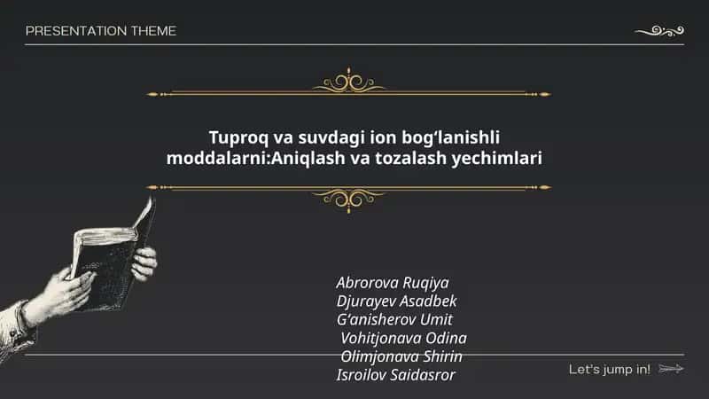 Tuproq va suvdagi ion bogʻlanishli moddalarni: Aniqlash va tozalash yechimlari