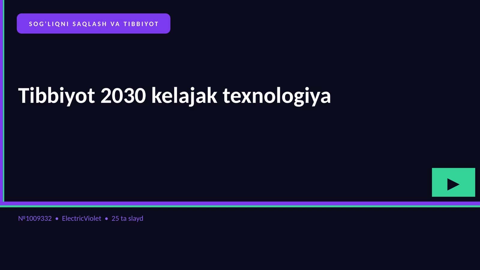 Tibbiyot 2030 kelajak texnologiya