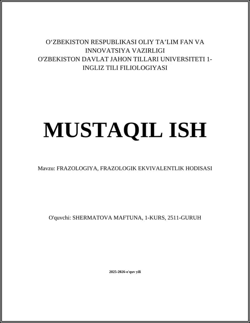 FRAZOLOGIYA, FRAZOLOGIK EKVIVALENTLIK HODISASI