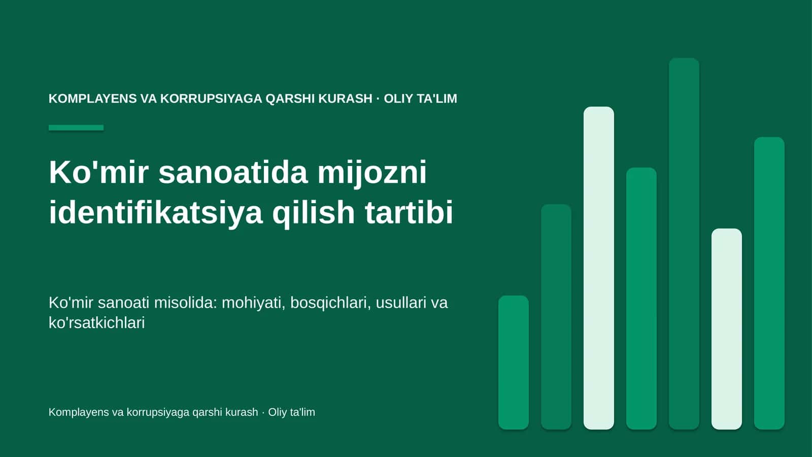 Ko'mir sanoatida mijozni identifikatsiya qilish tartibi