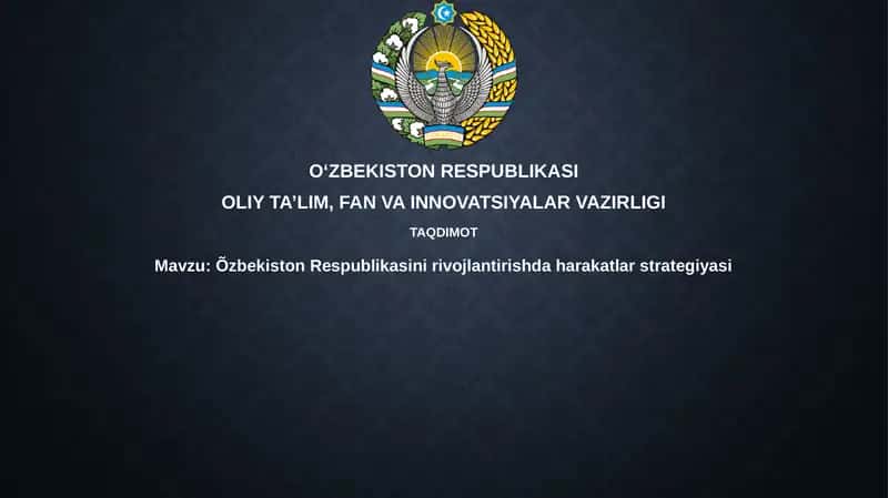 O'zbekiston Respublikasini rivojlantirishning strategik maqsadlari
