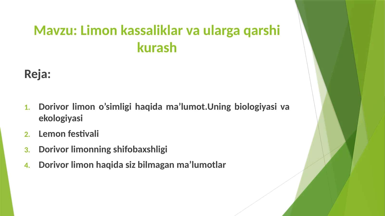 Limonkassaliklar va ularga qarshi kurash