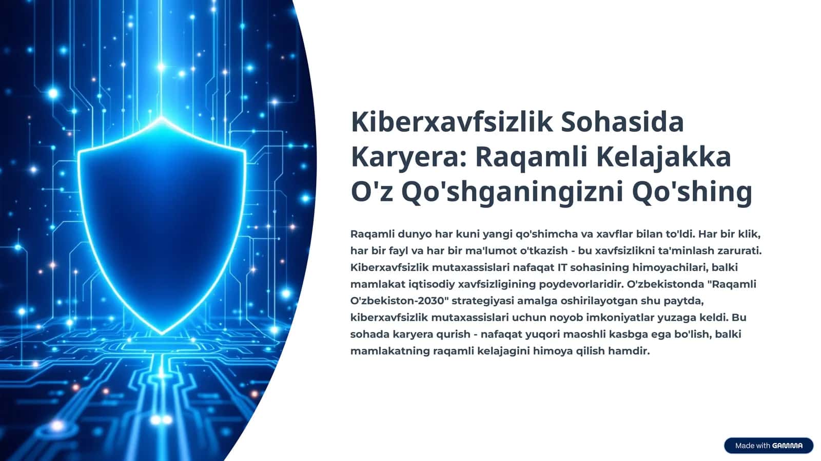 Kiberxavfsizlik Sohasida Karyera: Raqamli Kelajakka O'z Qo'shganingizni Qo'shing