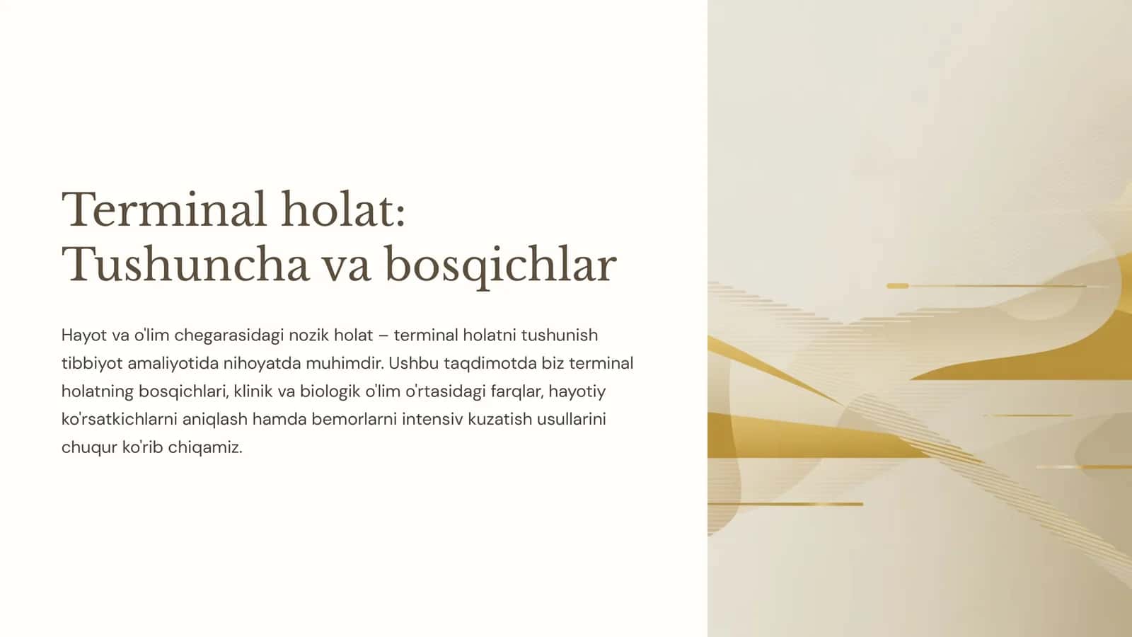 Terminal holat: Tushuncha va bosqichlar