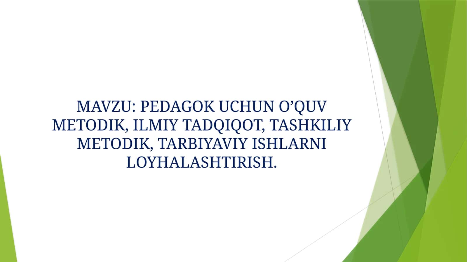 O‘quv-metodik majmua