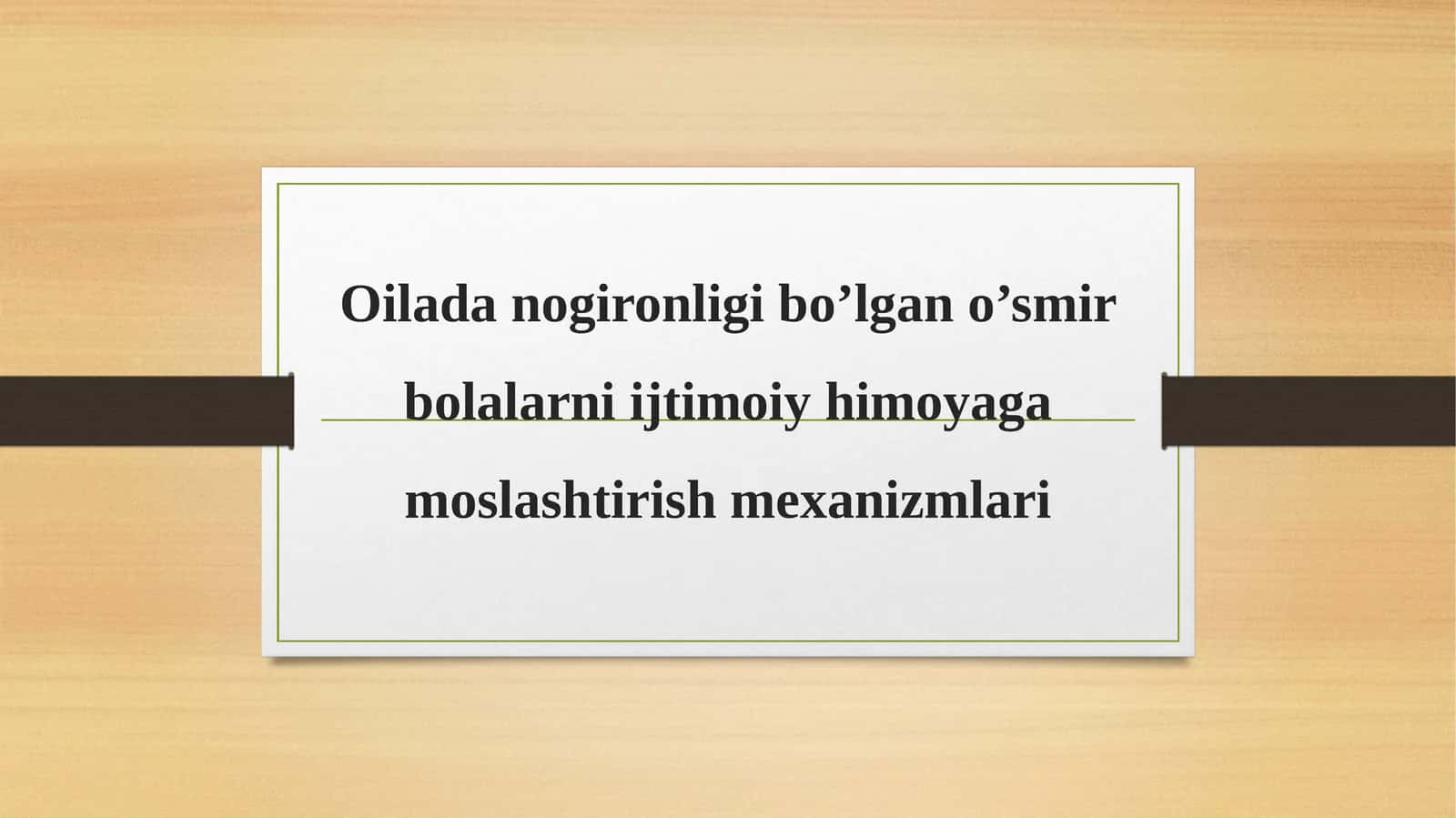 Nogironlik sohasidagi davlat siyosati