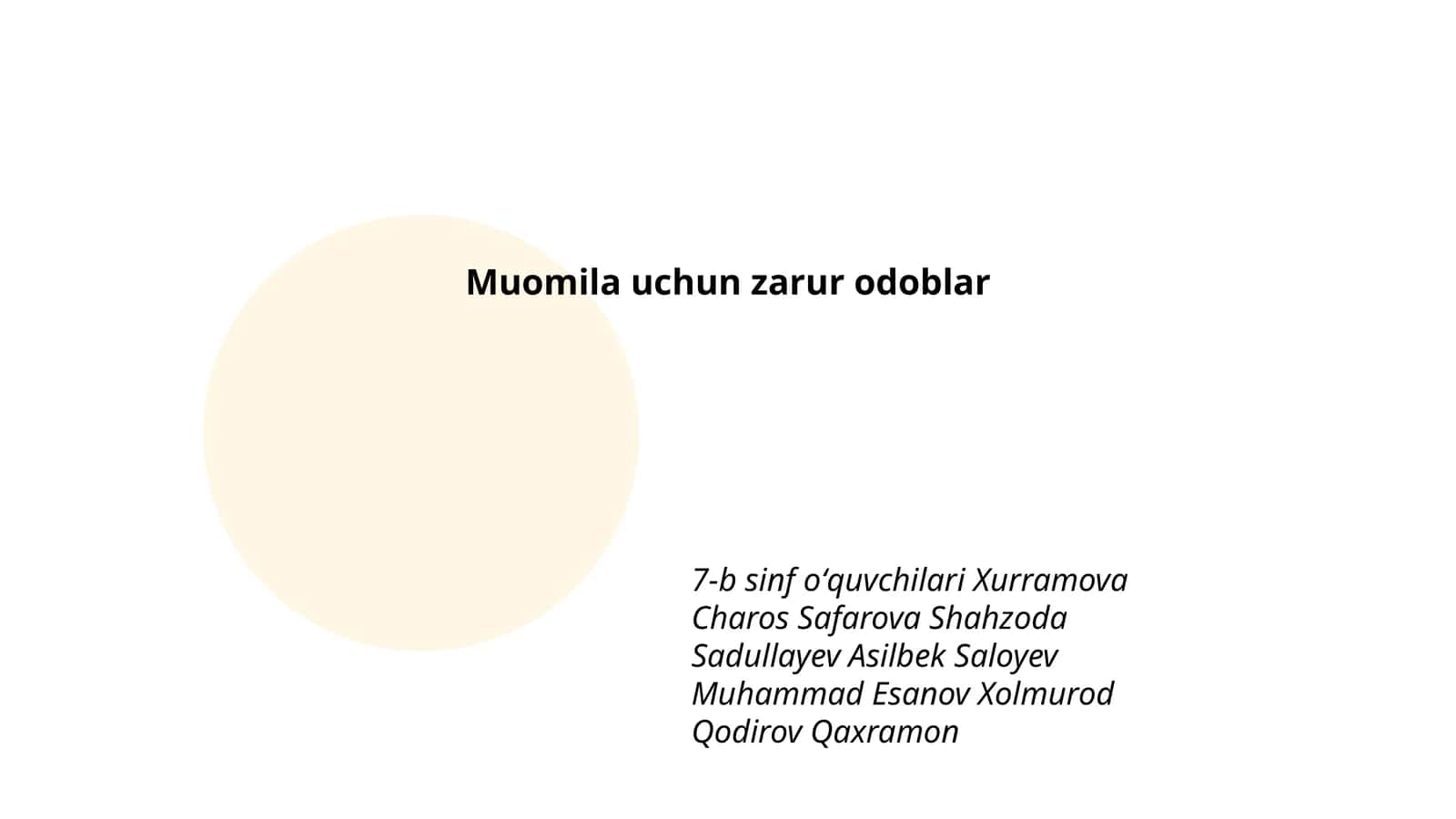 Muomila uchun zarur odoblar