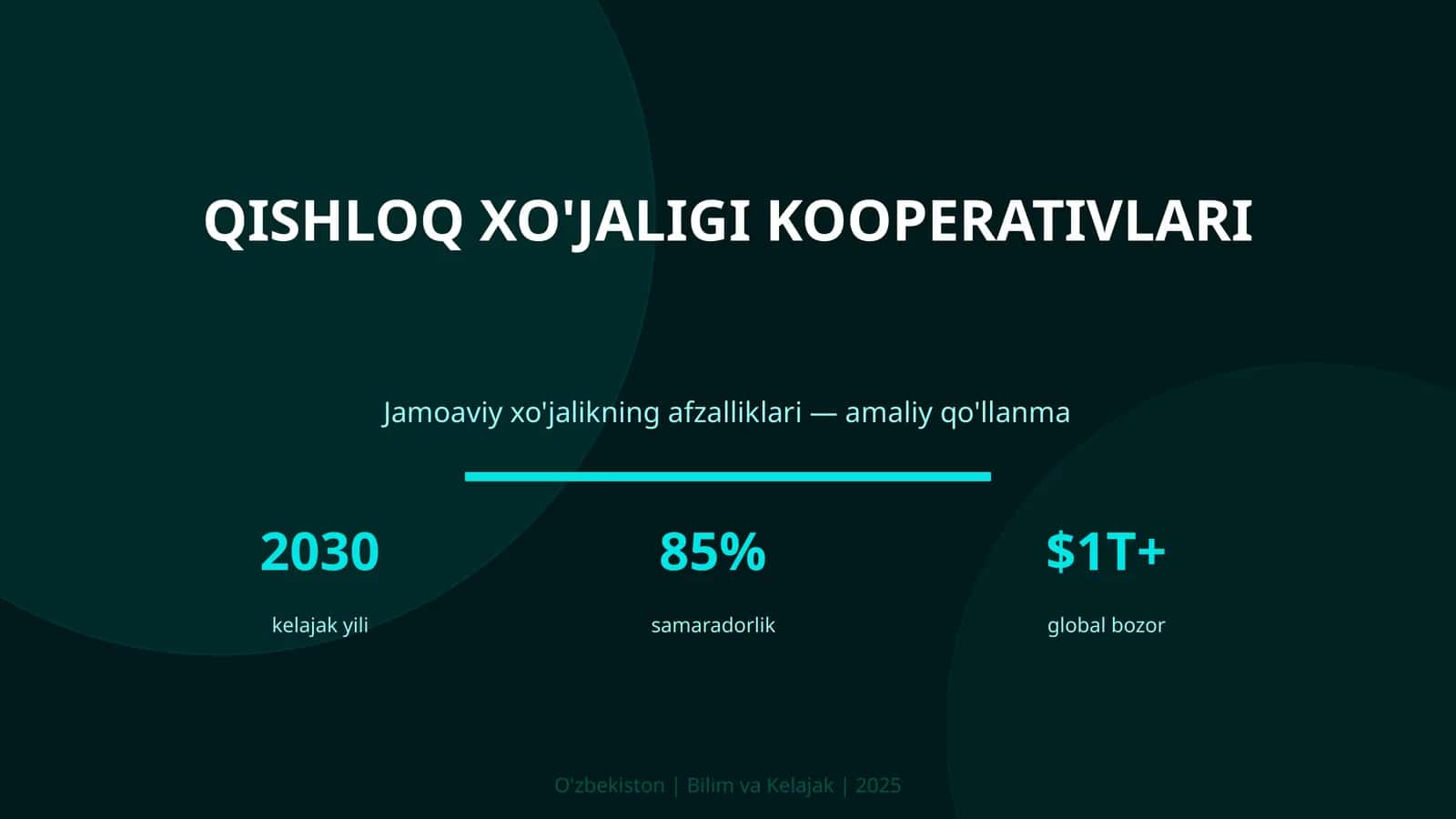 Jamoaviy xo'jalikning afzalliklari — amaliy qo'llanma