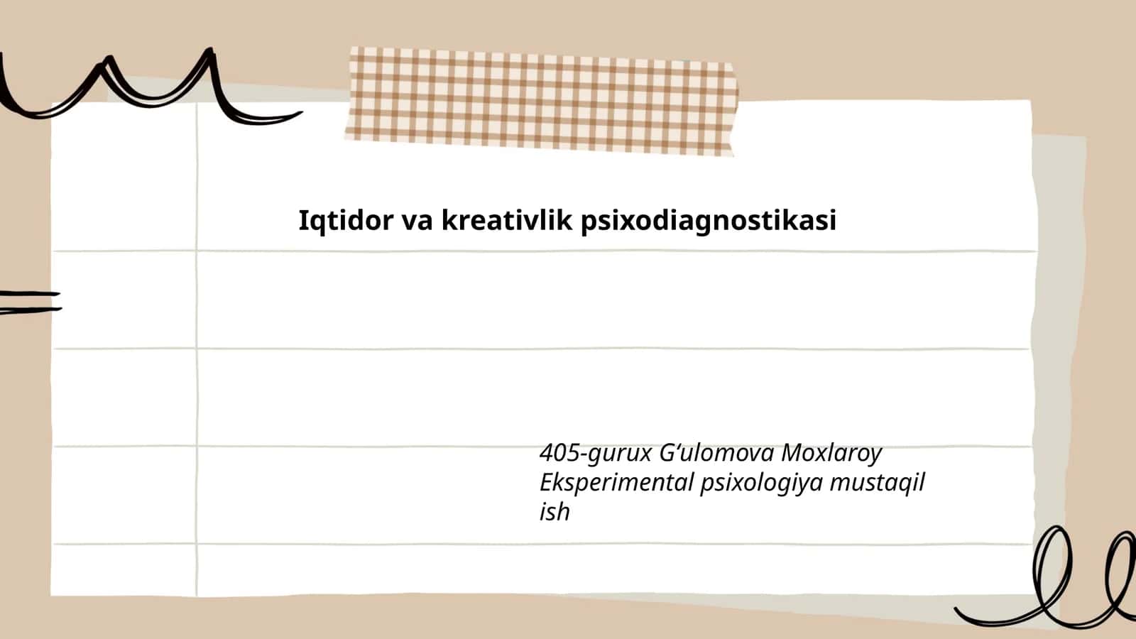 Iqtidor va kreativlik psixodiagnostikasi