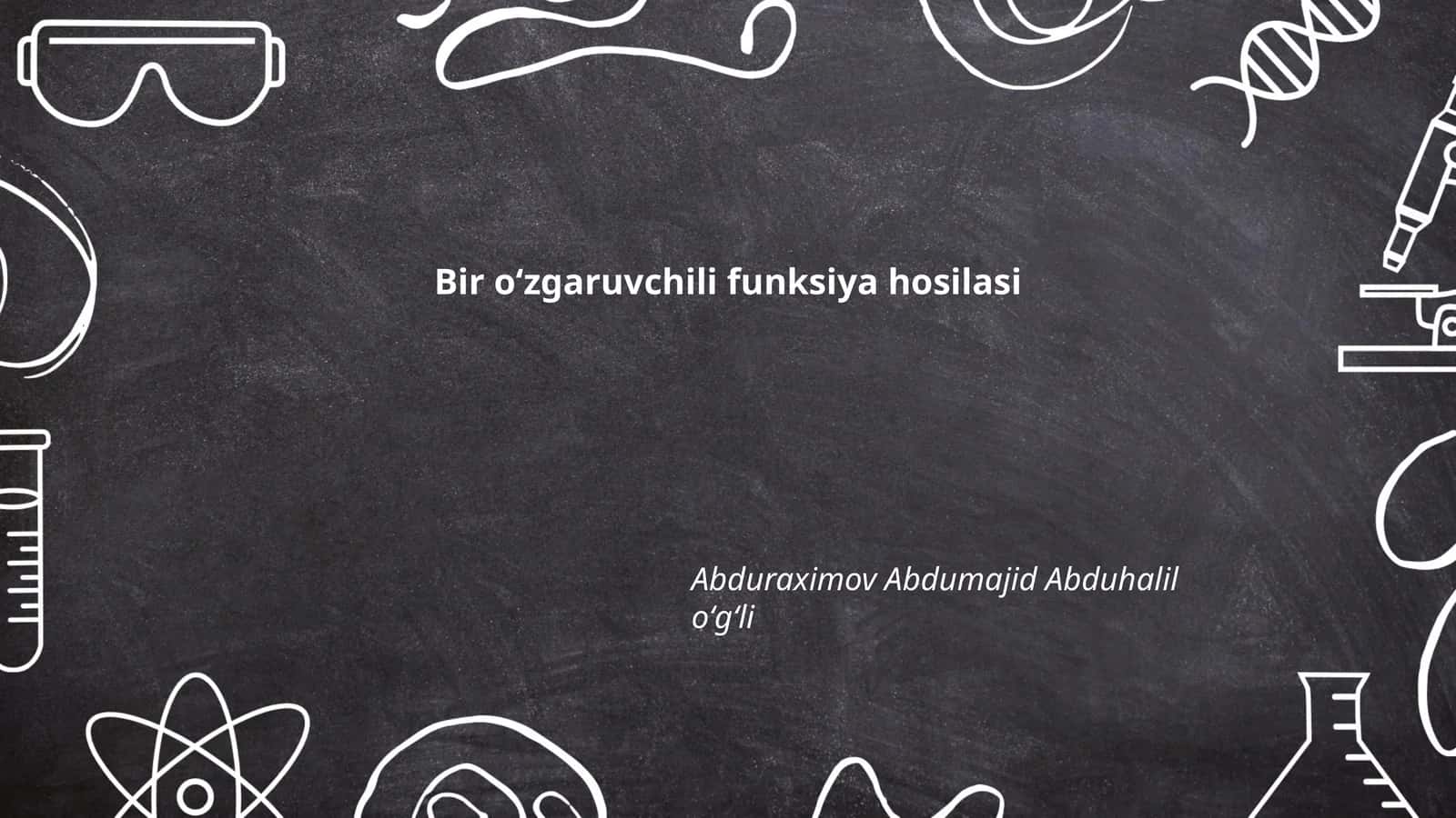 Bir о‘zgaruvchili funksiya hosilasi