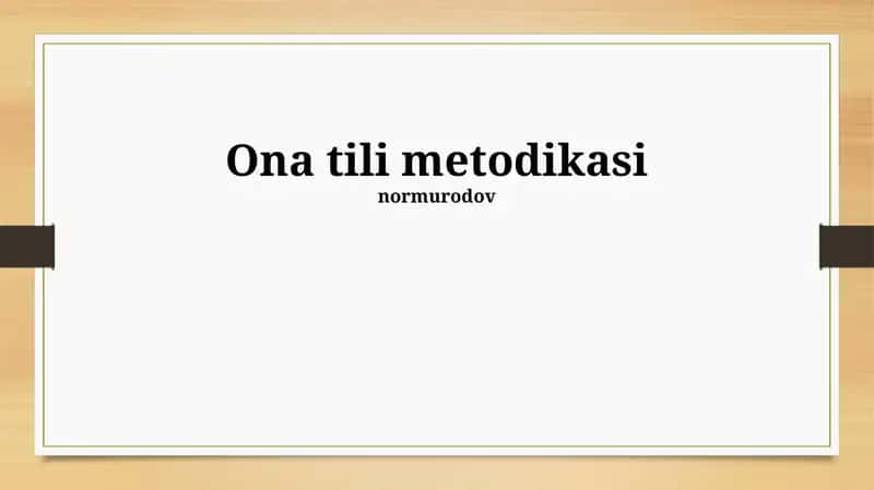Ona tili metodikasi
