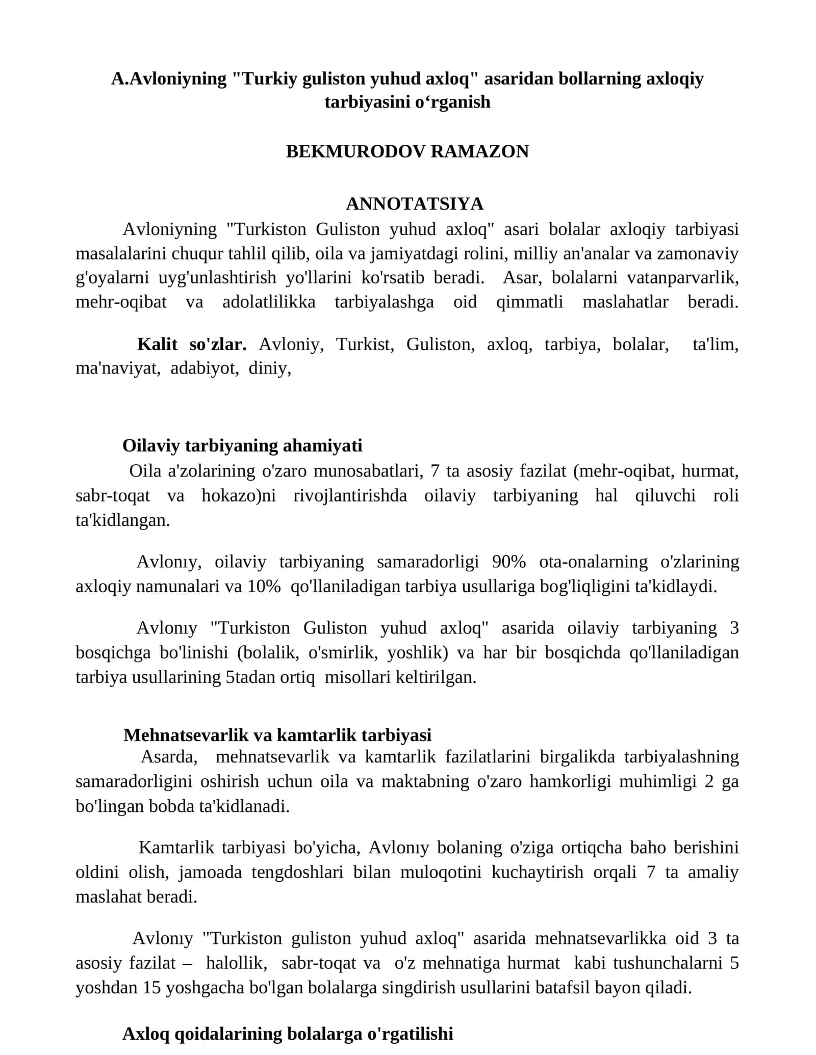 Turkiston Guliston yuhud axloq
