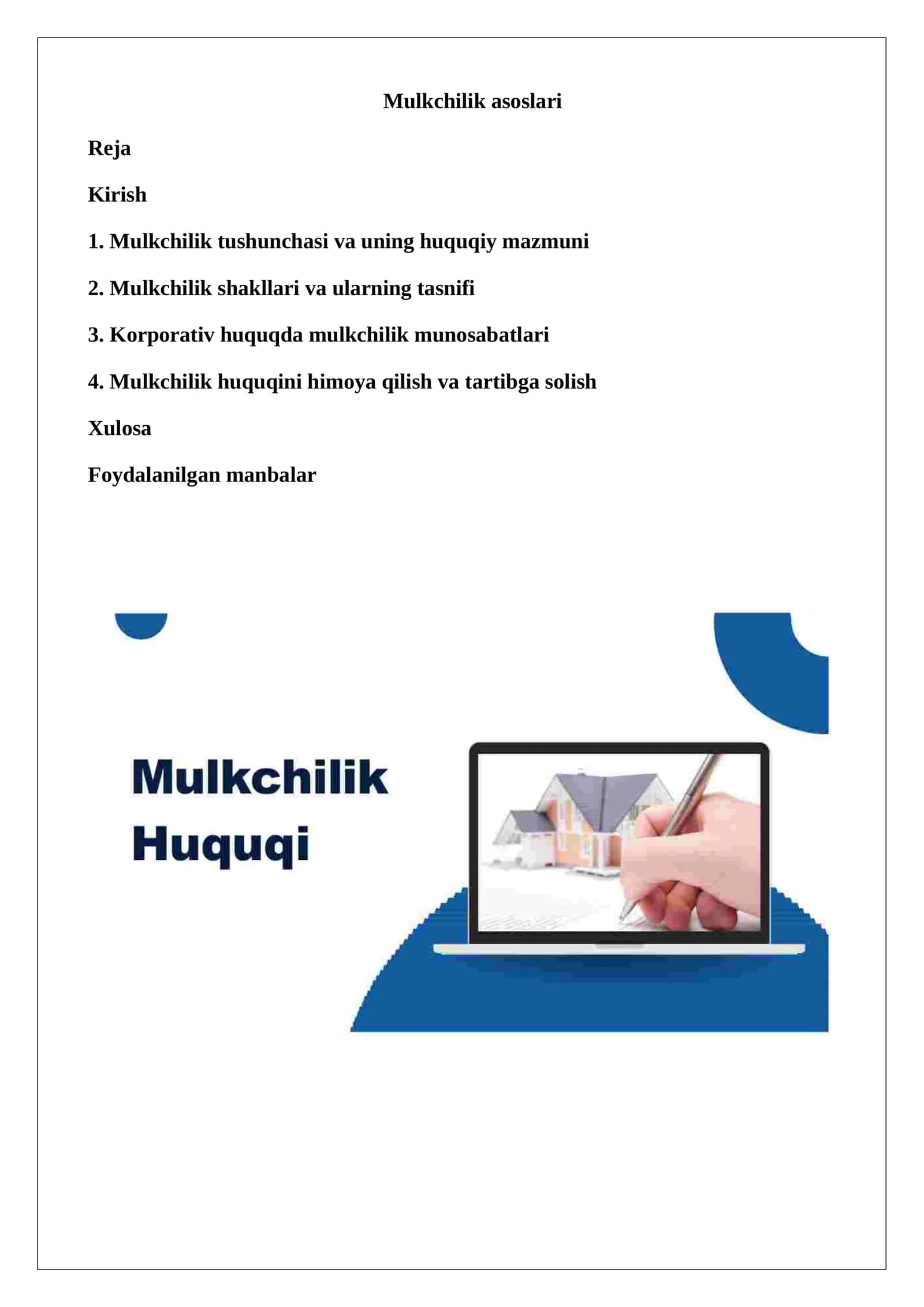 Mulkchilik asoslari