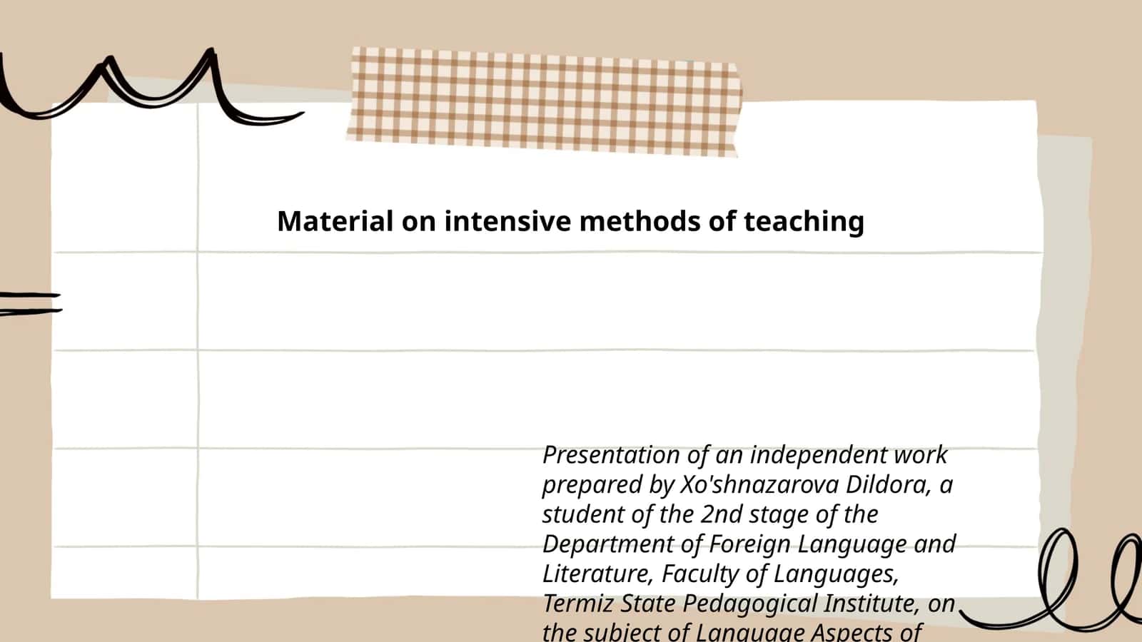 Material on intensive methods of teaching