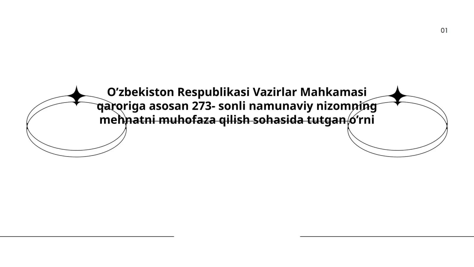 O’zbekiston Respublikasi Vazirlar Mahkamasi qaroriga asosan 273- sonli namunaviy nizomning mehnatni muhofaza qilish sohasida tutgan o’rni