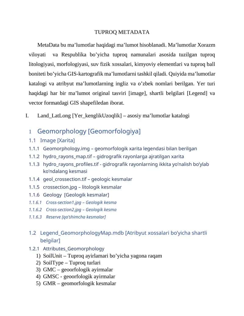 TUPROQ METADATA