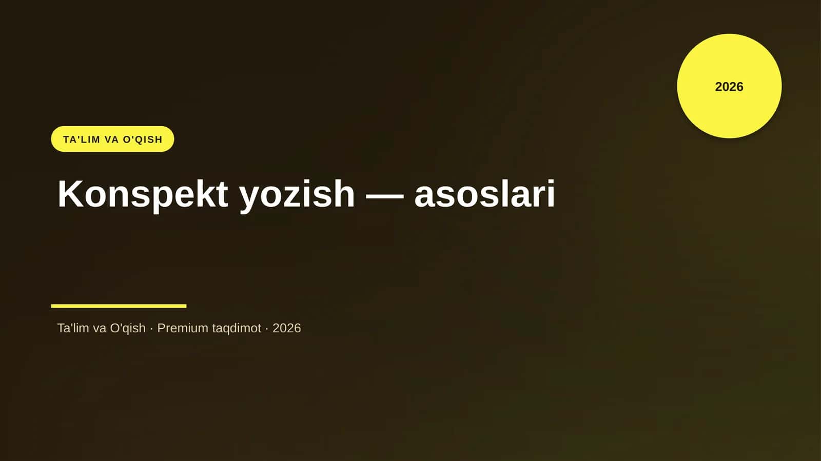 Konspekt yozish — asoslari