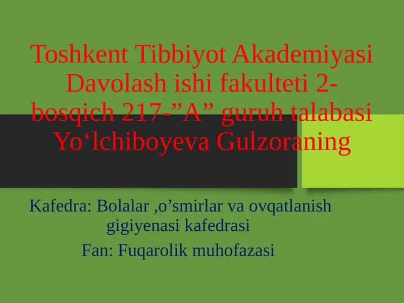 OMMAVIY QIRG’IN QUROLLARINING TASNIFI
