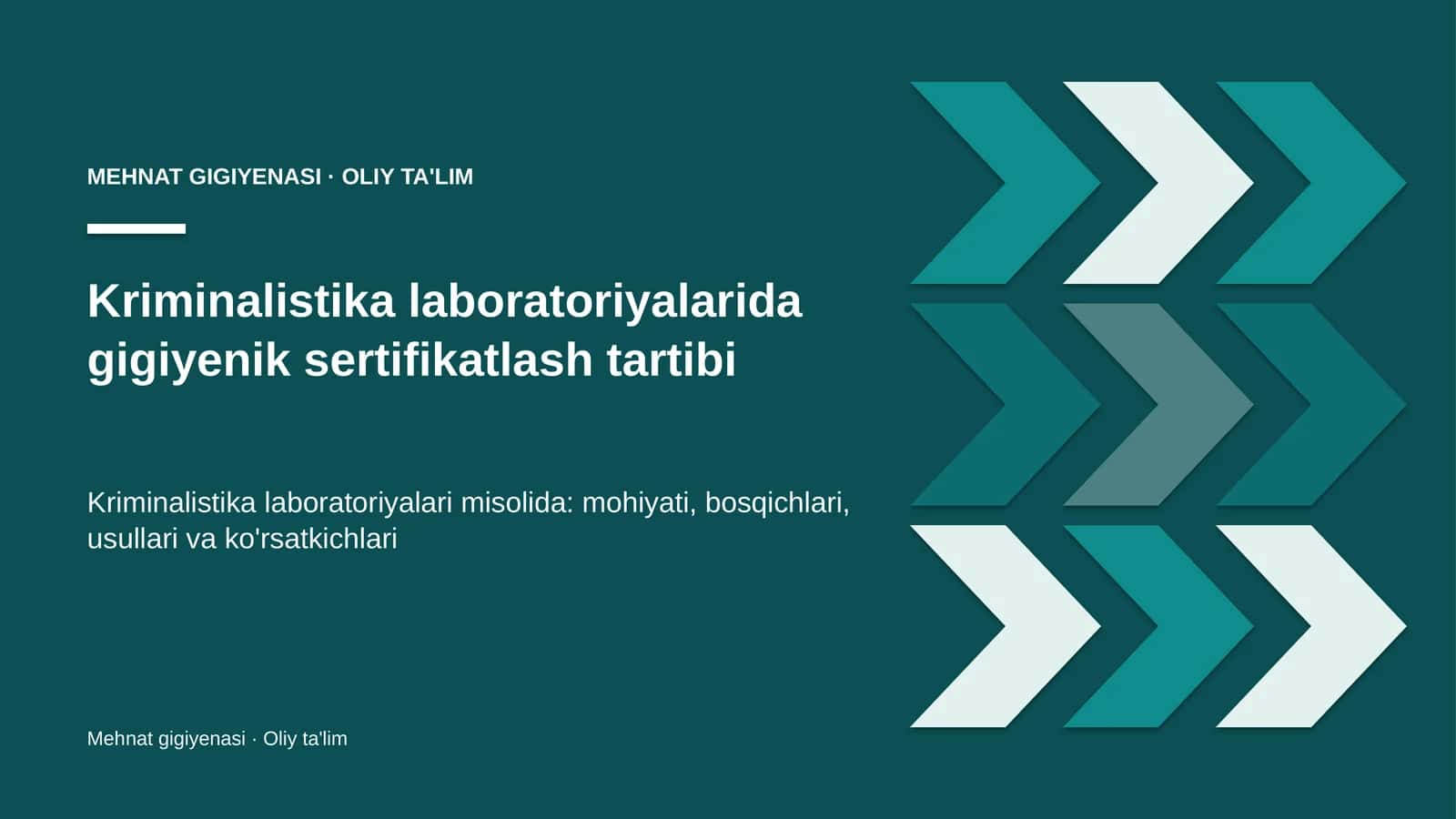 Kriminalistika laboratoriyalarida gigiyenik sertifikatlash tartibi