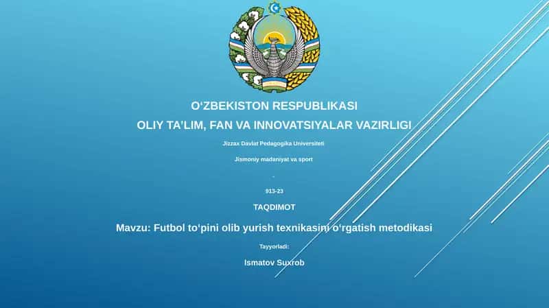 Futbol to‘pini olib yurish texnikasini o‘rgatish metodikasi