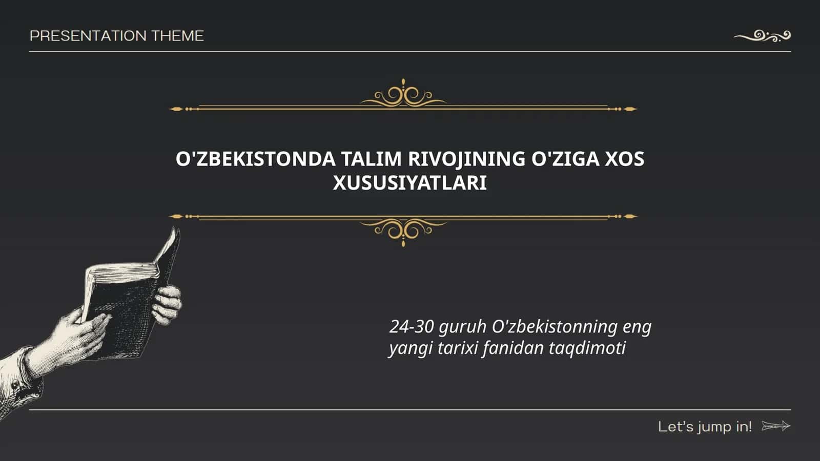 O'ZBEKISTONDA TALIM RIVOJINING O'ZIGA XOS XUSUSIYATLARI