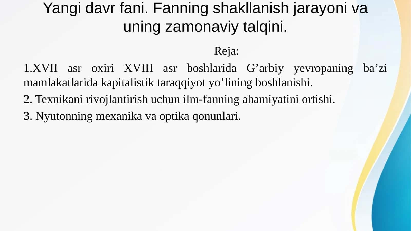 Yangi davr fani