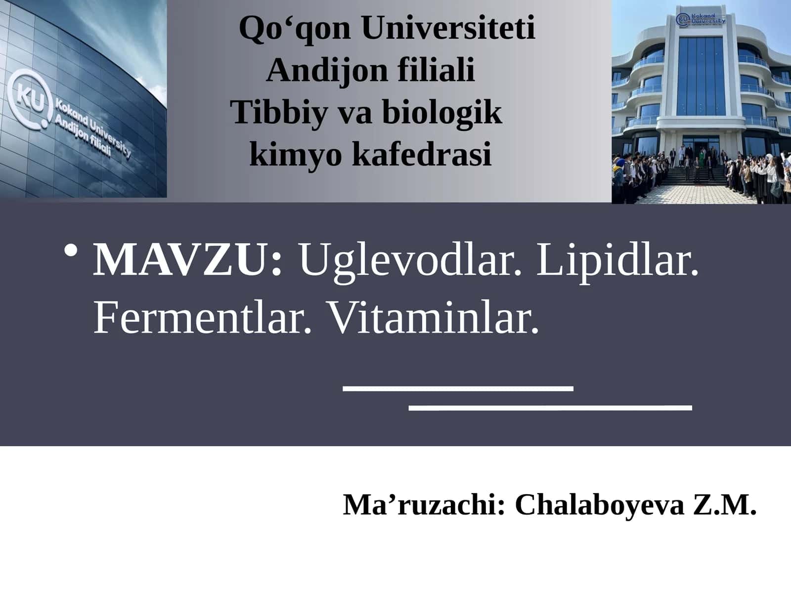 Uglevodlar.Lipidlar.Fermentlar.Vitaminlar