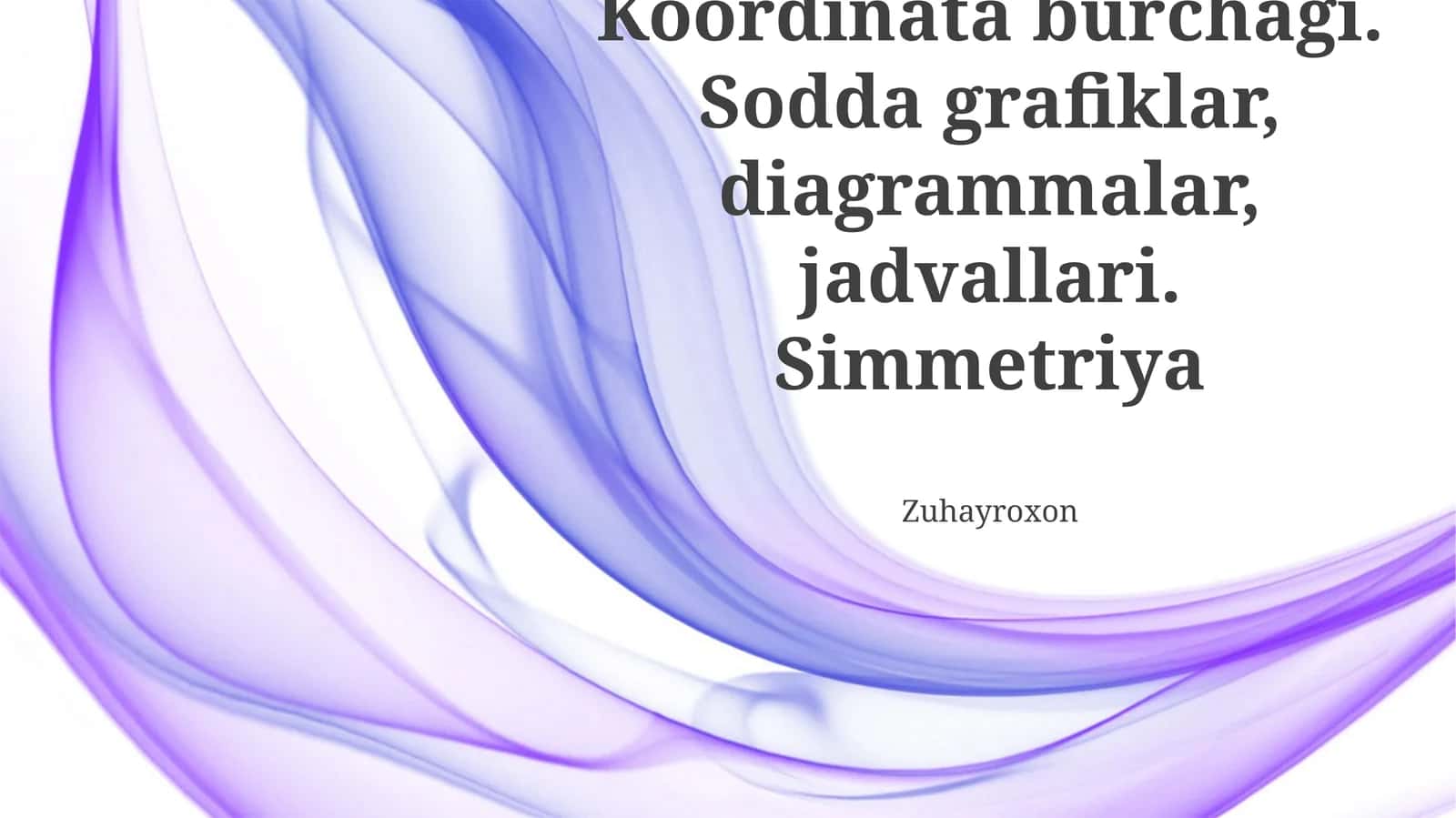 Koordinata burchagi va oddiy grafiklar