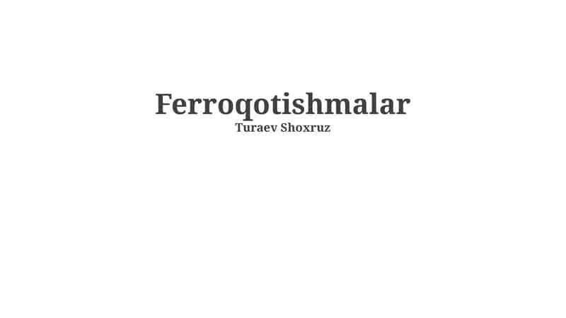 Ferroqotishmalar