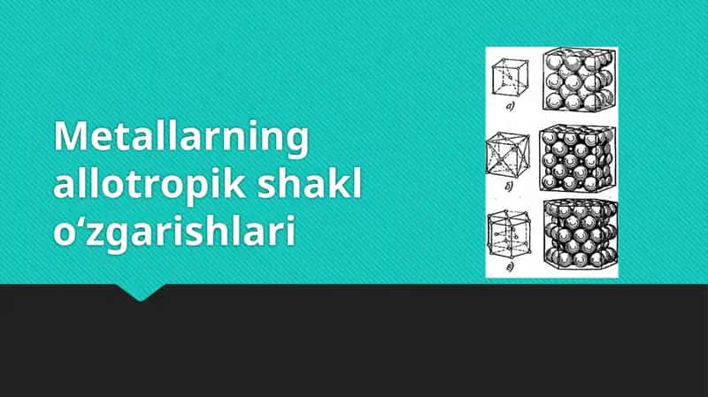 Metallarning allotropik shakl o‘zgarishlari