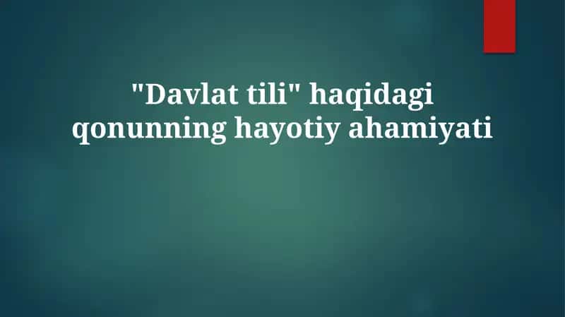 "Davlat tili haqida"