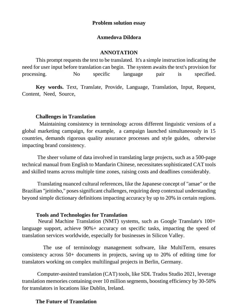 Problem solution essay