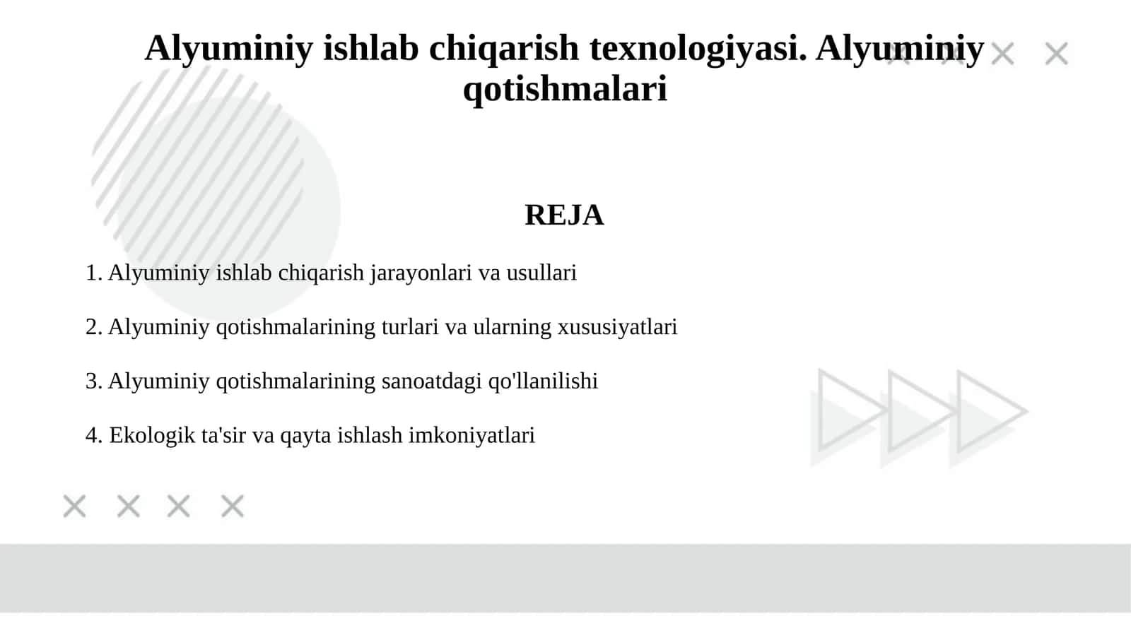 Alyuminiy ishlab chiqarish texnologiyasi. Alyuminiy qotishmalari