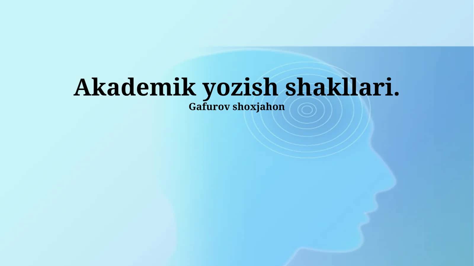 Akademik yozish shakllari