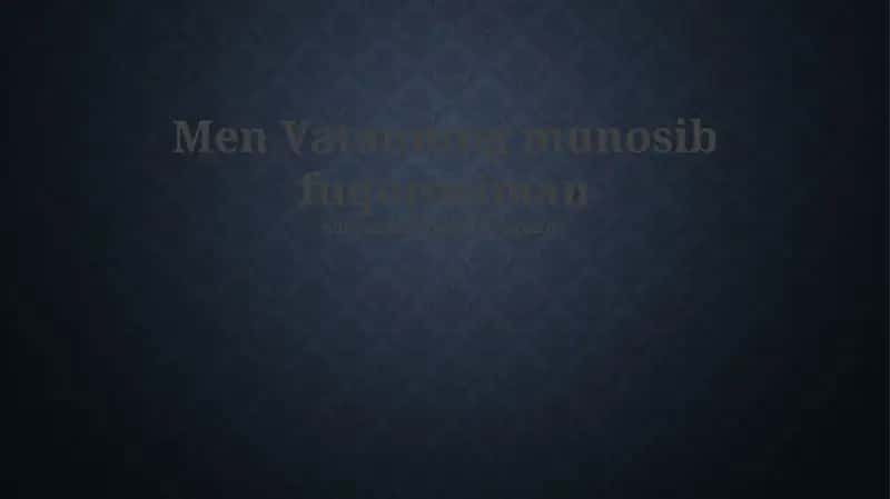 Men Vatanimga Sodiq Farzandman