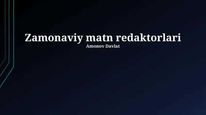 Zamonaviy matn redaktorlari