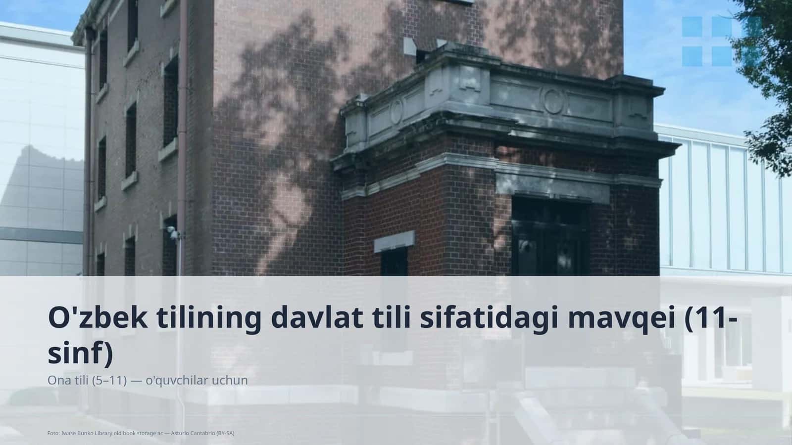 O'zbek tilining davlat tili sifatidagi mavqei (11-sinf)