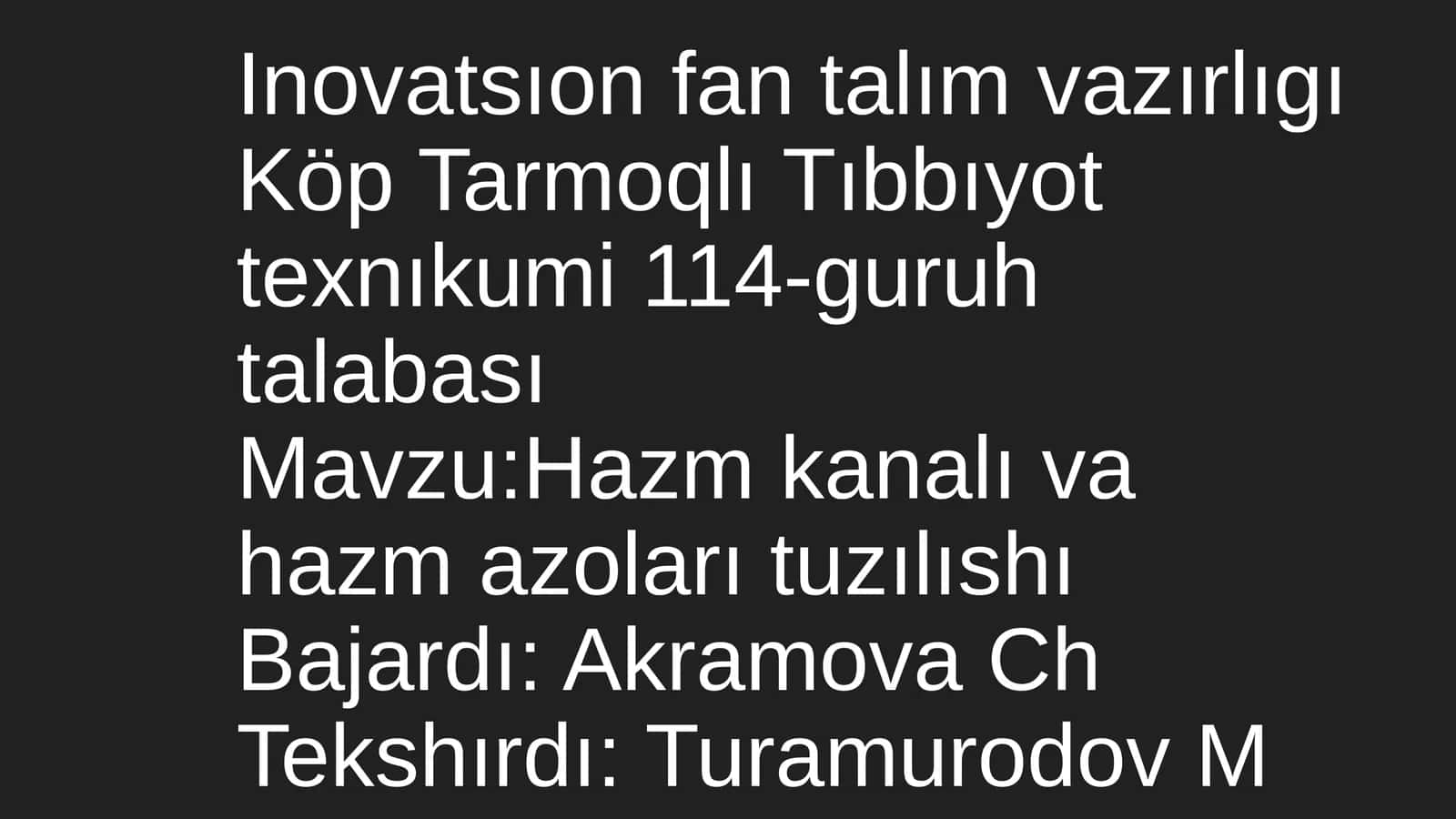 Ovqat hazm qilish tizimi